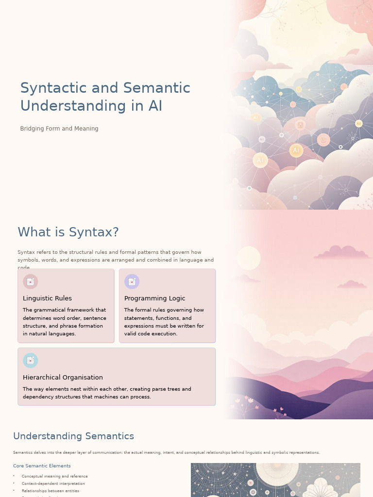 AI Syntax and Semantics Explained | PDF | Semantics | Syntax