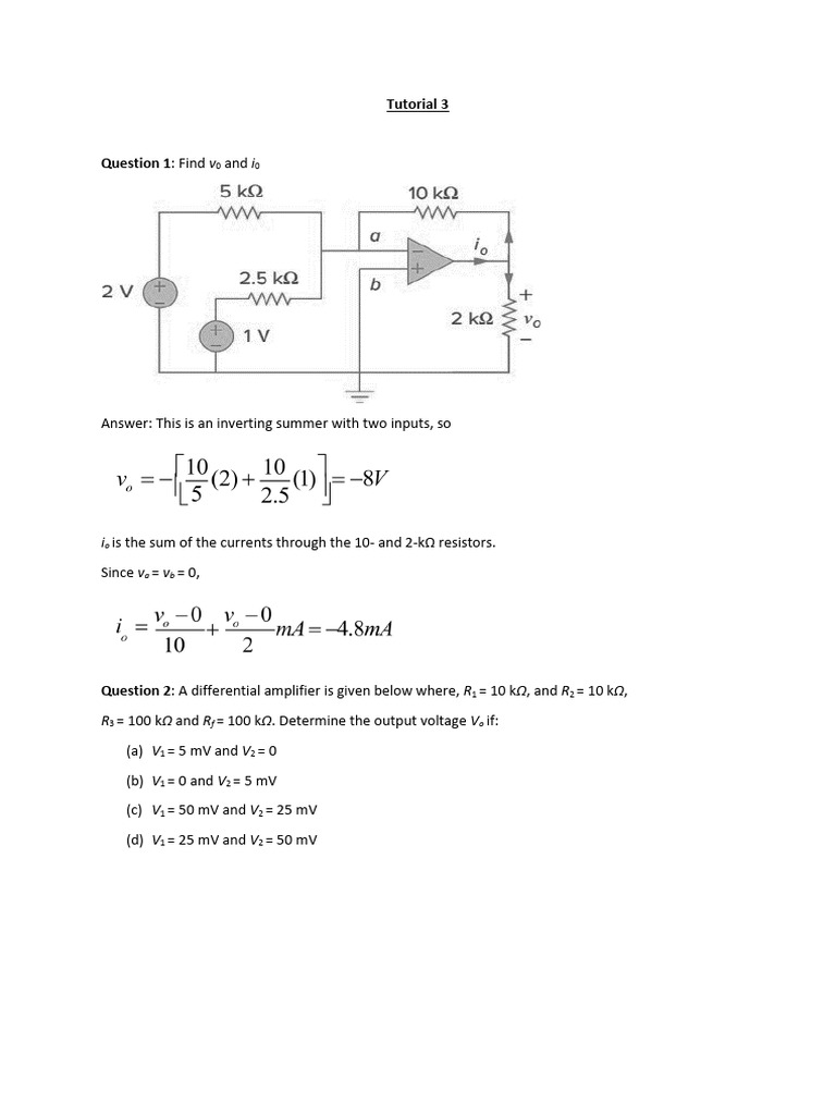 Op-Amp and DAC Circuit Analysis Tutorial | PDF | Operational Amplifier ...