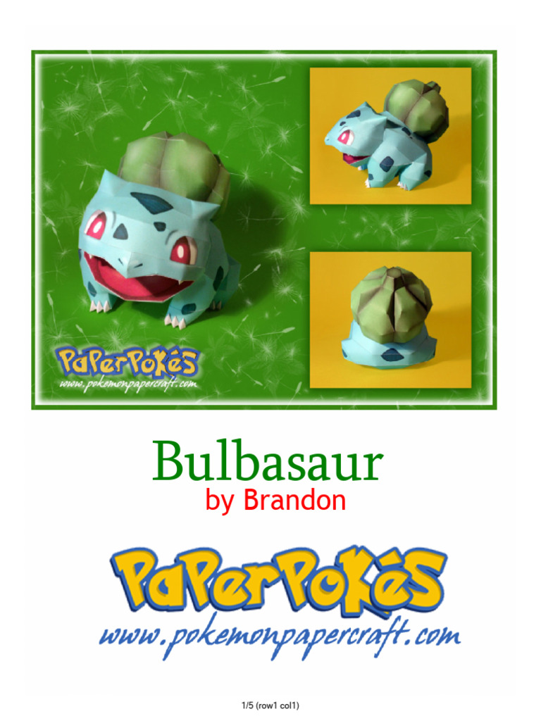 Bulbasaur Letter Shiny Lineless | PDF