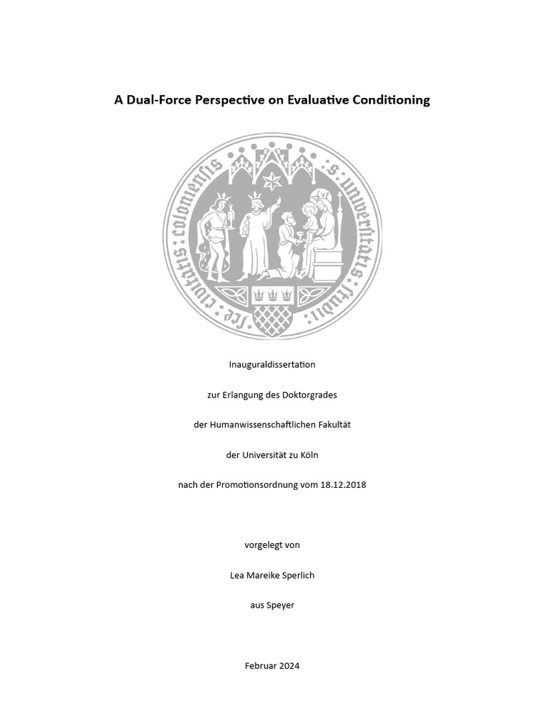 PHD 2024 Koeln Thesis Memory | PDF | Learning | Classical Conditioning