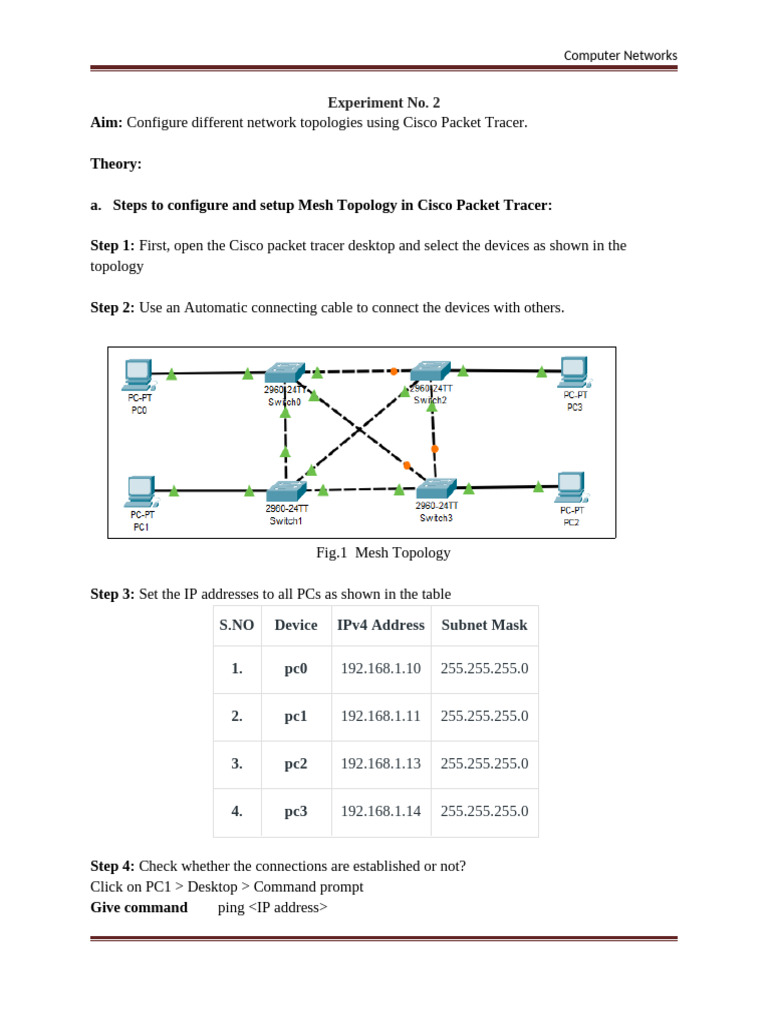 Configure Network Topologies in Cisco | PDF | Ip Address | Computer Network