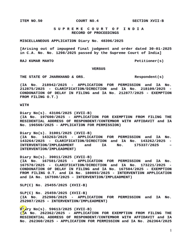 Supreme Court Miscellaneous Application 2025 | PDF
