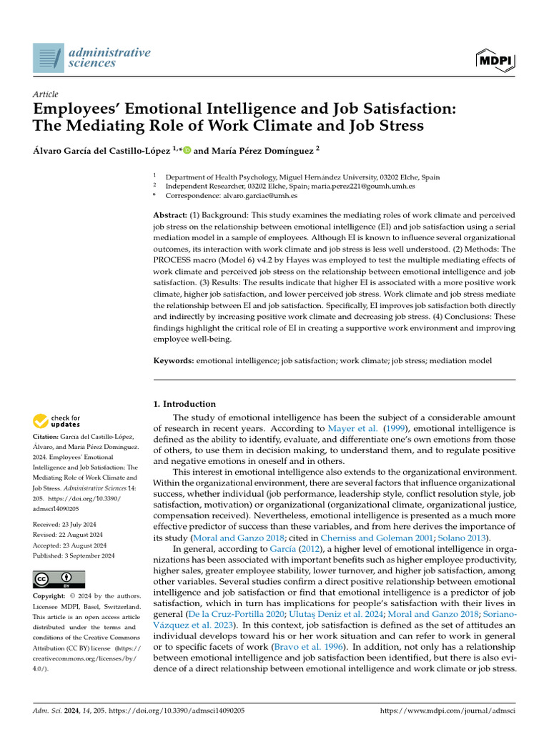 Emotional Intelligence's Impact on Job Satisfaction | PDF | Job ...