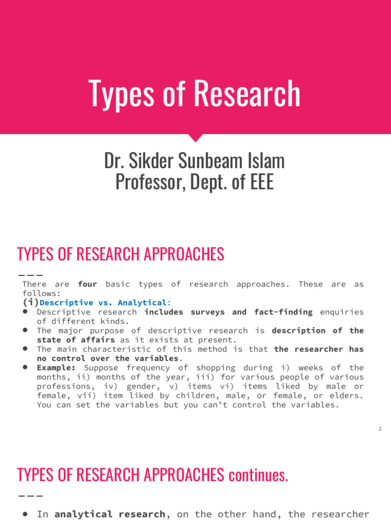 Overview of Research Approaches | PDF | Quantitative Research | Methodology