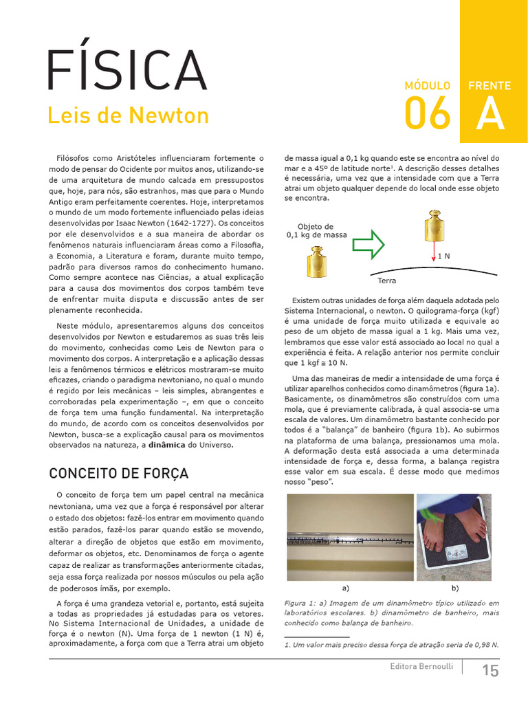 Leis de Newton e Conceito de Força | PDF | Força | Leis do Movimento de ...