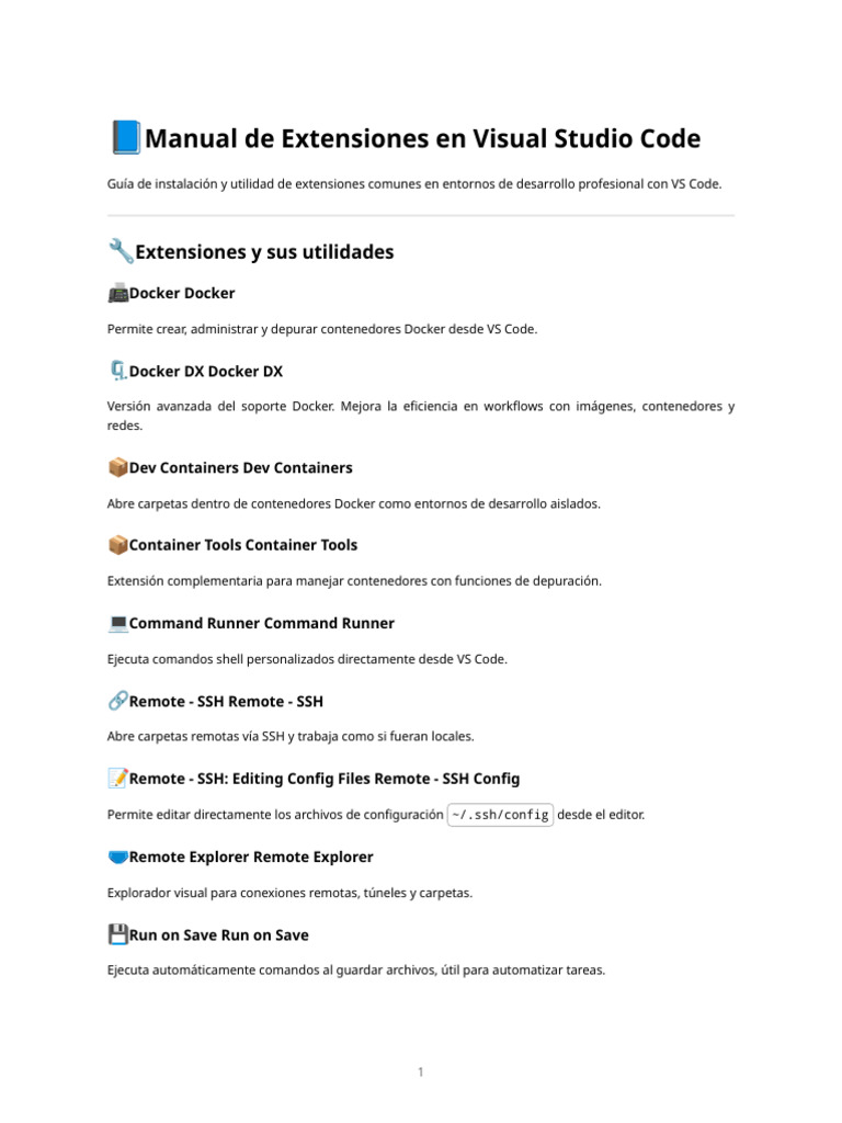 Extensiones Esenciales para VS Code | PDF | Archivo de computadora | Json
