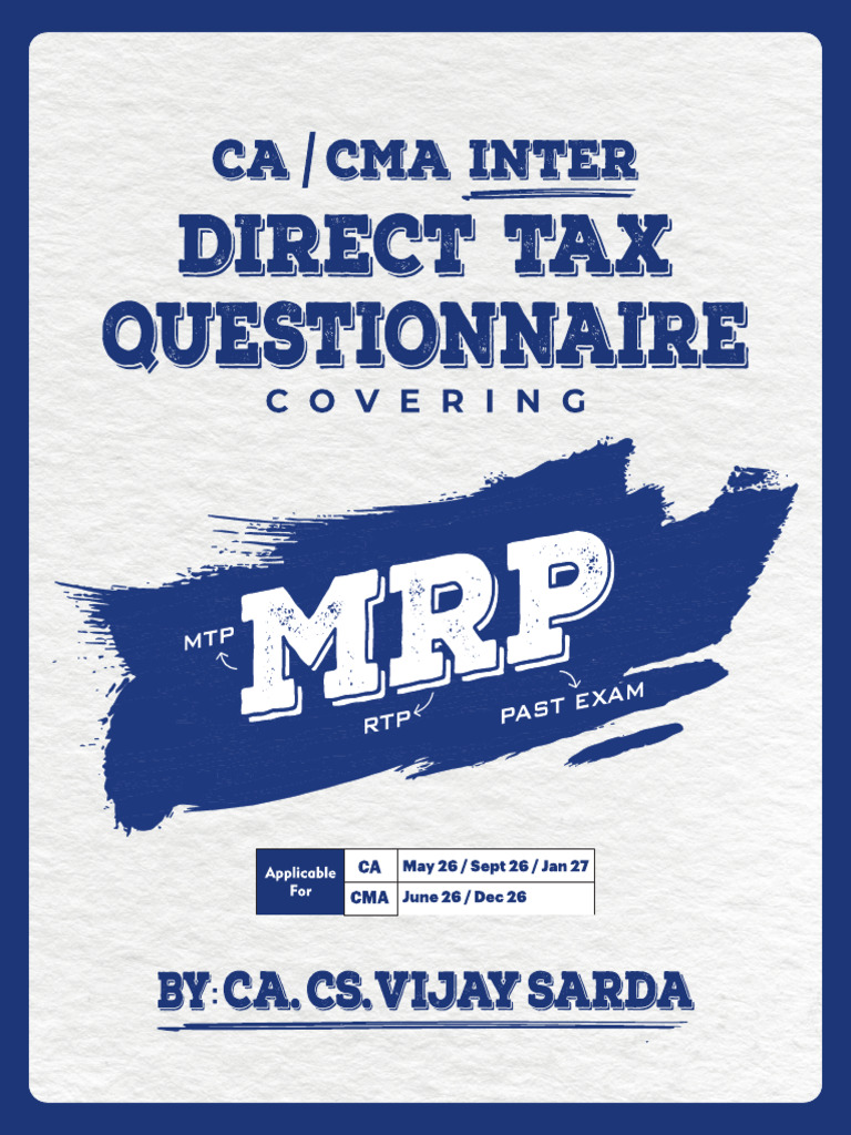 CA Cma Inter DT Q&A Notes PDF May 2026 | PDF | Capital Gains Tax | Taxes