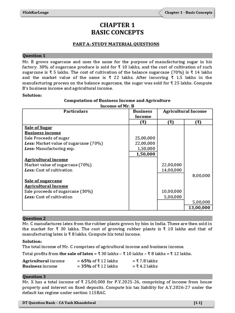 Tax Computation Guide for CA Students | PDF | Income Tax | Taxes
