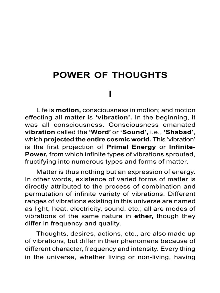 Harnessing the Power of Thoughts | PDF | Mind | Thought