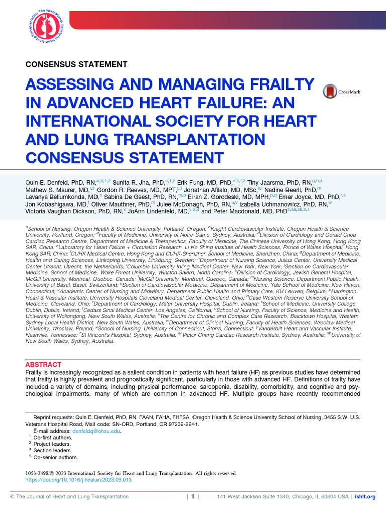 FRAILTY | PDF | Inflammation | Heart Failure