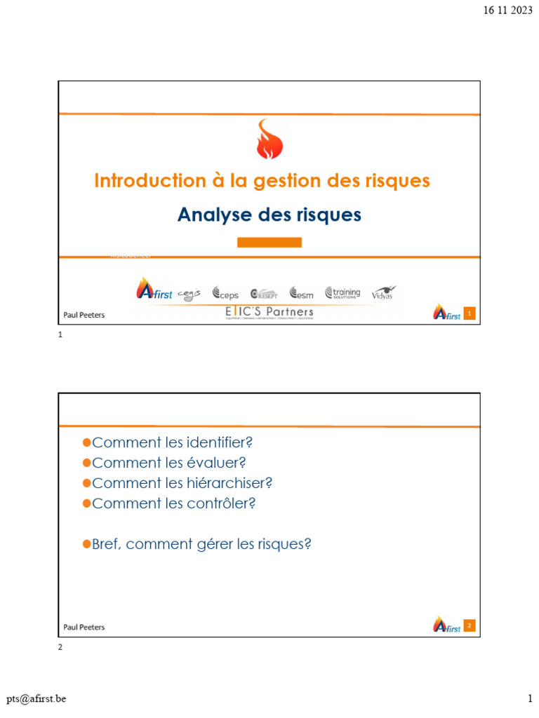Introduction à la gestion des risques | PDF | Risque | Gestion des risques