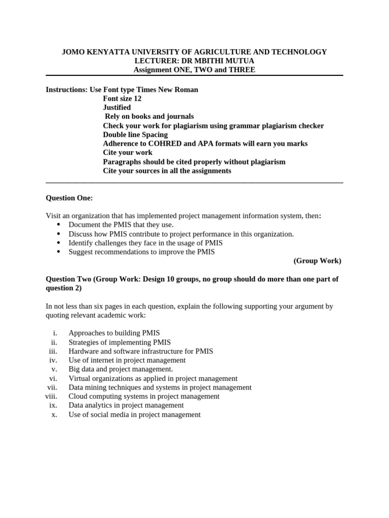 Bachelor Course Assig | PDF