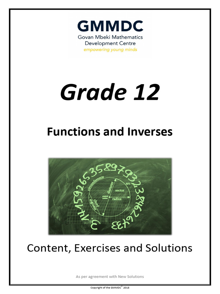 Functions and Inverses for Grade 12 | PDF | Function (Mathematics ...