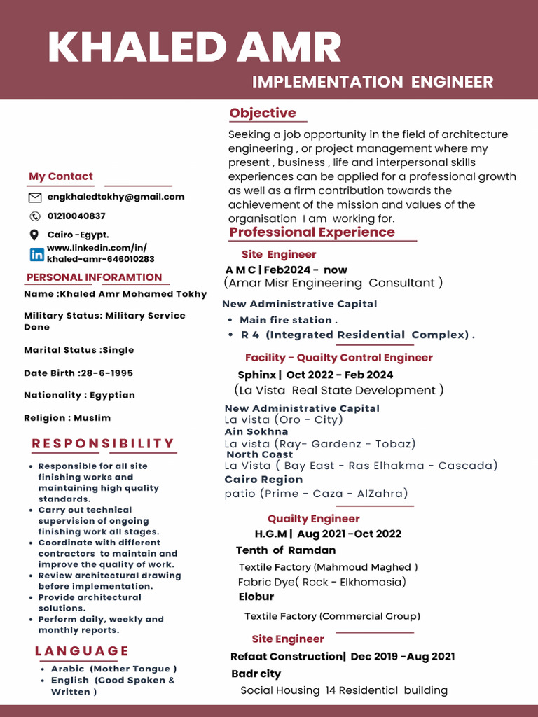 Implementation Engineer (Khaled Amr) | PDF