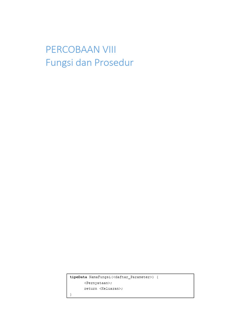 Fungsi dan Prosedur dalam C++ | PDF