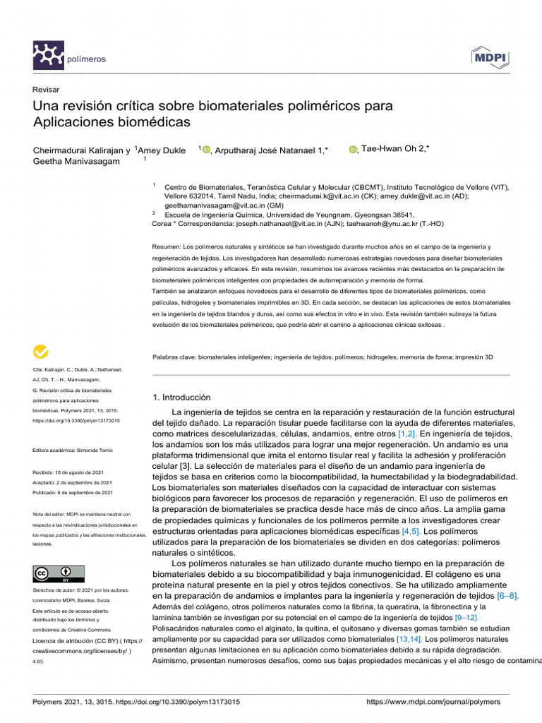 A Critical Review On PolymericBiomaterials | PDF | Biomaterial ...