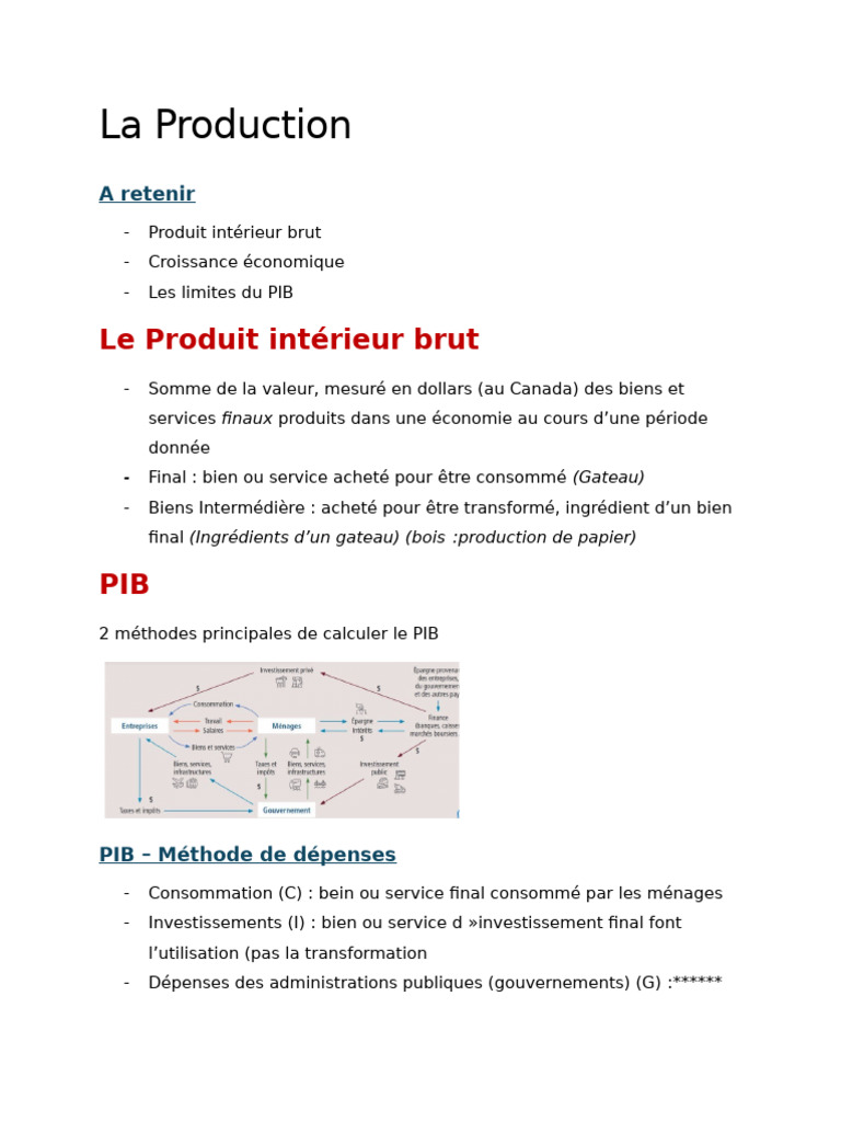Comprendre le PIB et la Croissance Économique | PDF | Produit intérieur ...