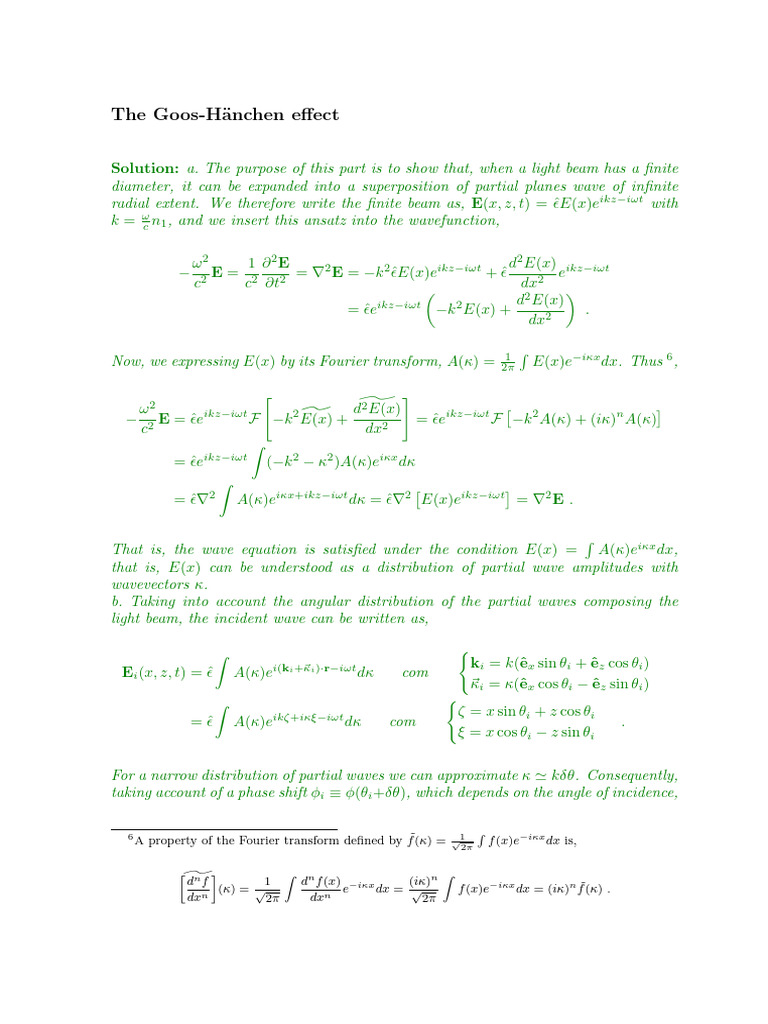 Understanding the Goos-Hänchen Effect | PDF | Waves | Wave Function