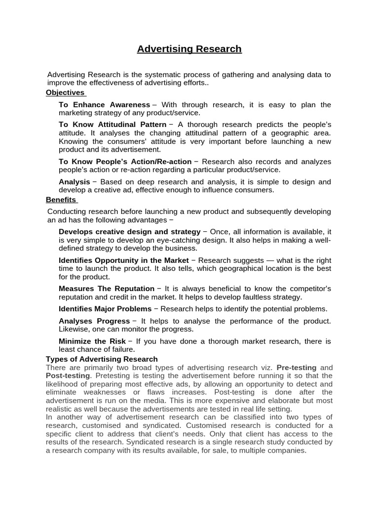 Advertising Research | PDF | Marketing | Cognition