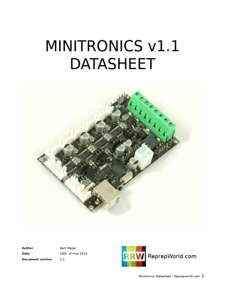 Minitronics v1.1 3D Printer Datasheet | PDF | Computer Hardware ...