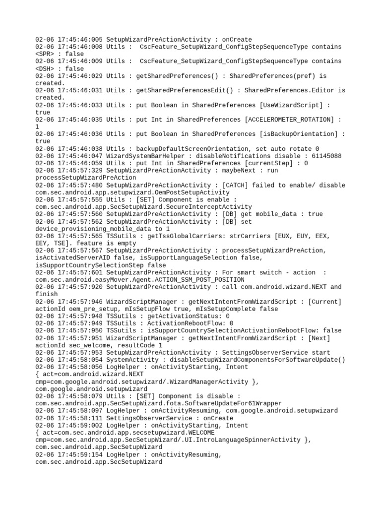 Setup Wizard Activity Log Analysis | PDF | Mobile App | Android (Robot)