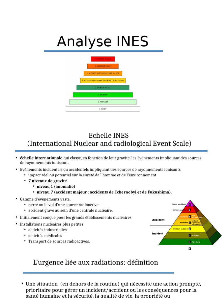 Échelle INES : Classification des incidents nucléaires | PDF | Sûreté ...