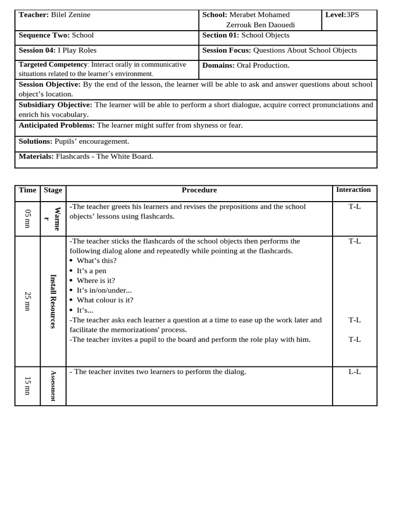 2.4.questions About School Objects | PDF