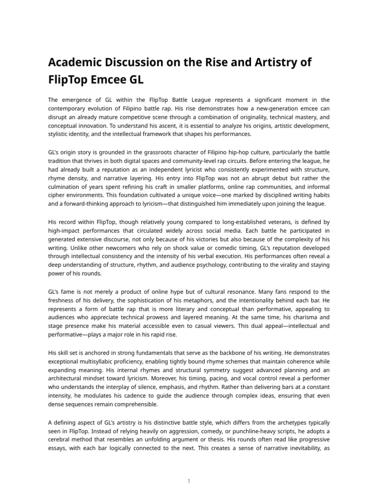 GL: Redefining Filipino Battle Rap | PDF | Rapping | Rhetoric
