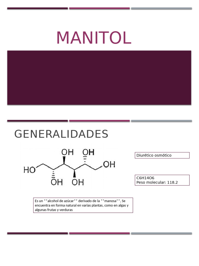 Manitol: Diurético Osmótico y Usos Clínicos | PDF | Riñón ...