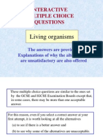 Interactive Multiple Choice Questions: Living Organisms