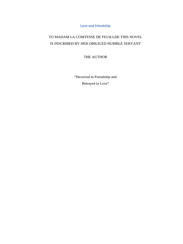 Love and Friendship Story 2 Edited | PDF