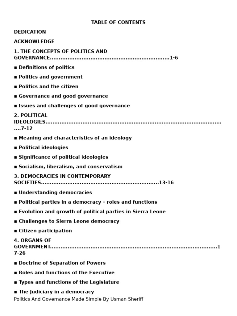 Politics and Governance Overview Guide | PDF | Democracy | Political ...
