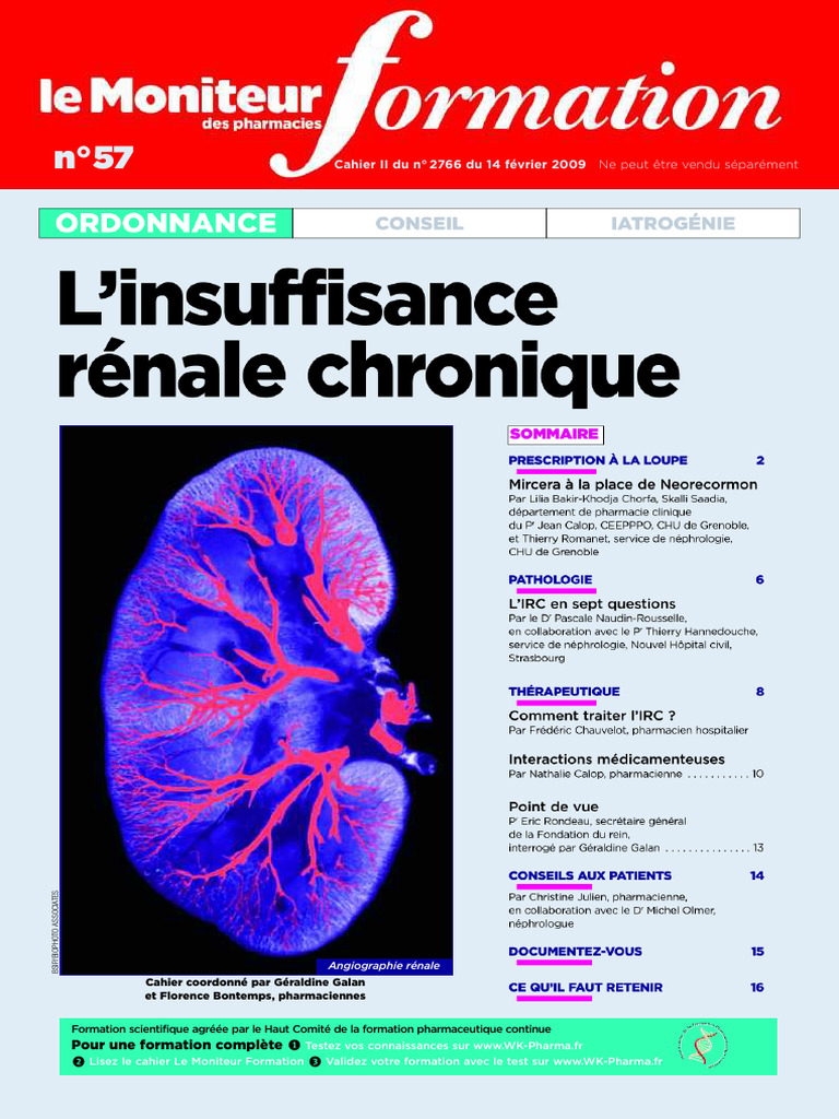 Insuffisance rénale chronique : traitement et conseils | PDF ...