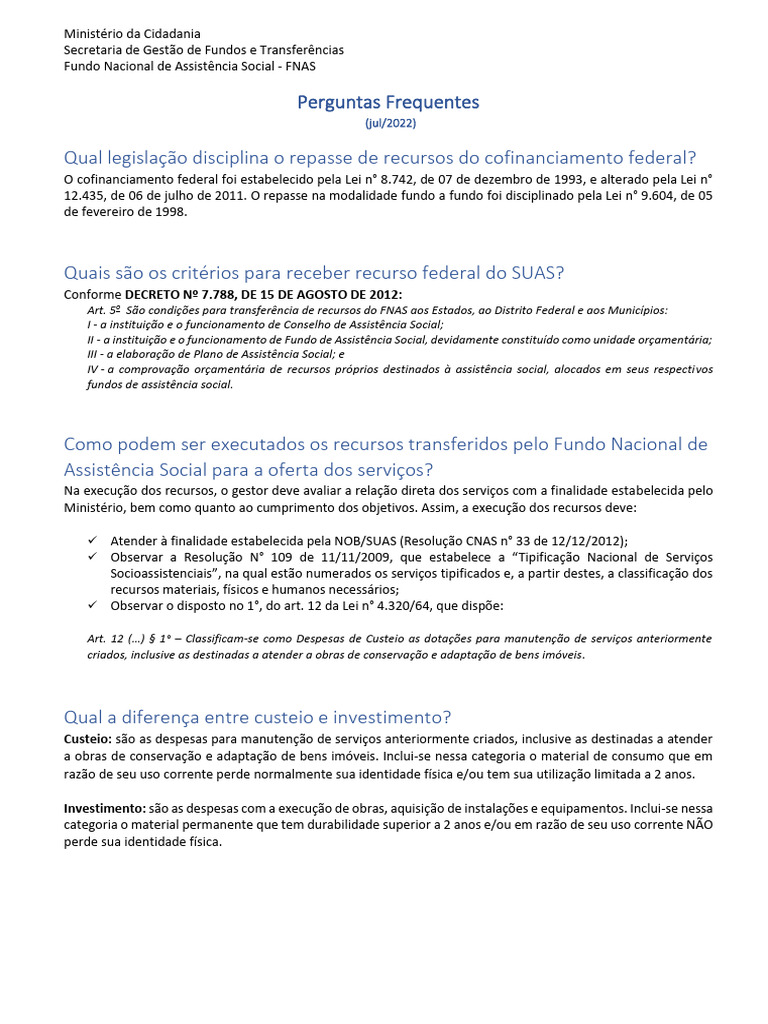 Perguntas Frequentes sobre FNAS 2022 | PDF | Conta de transação ...