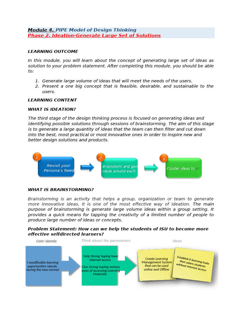 Ideation Techniques in Design Thinking | PDF | Prototype | Brainstorming