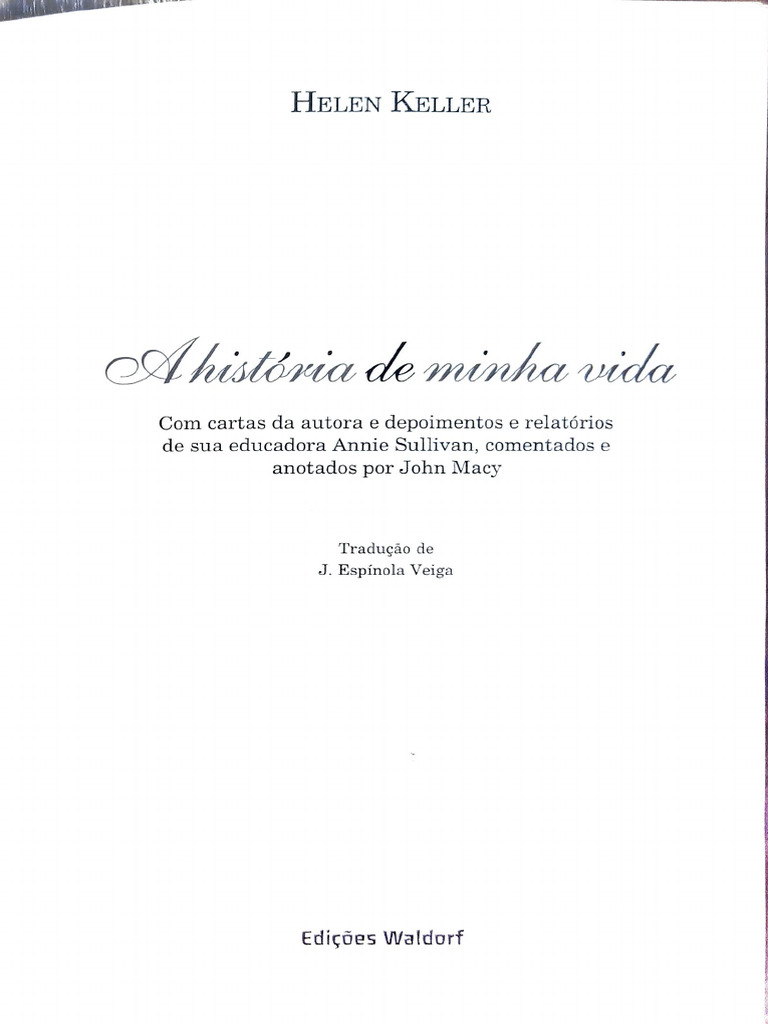 A História de Minha Vida: Helen Keller | PDF | Helen Keller ...
