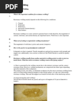 Resistance Welding Qs and As