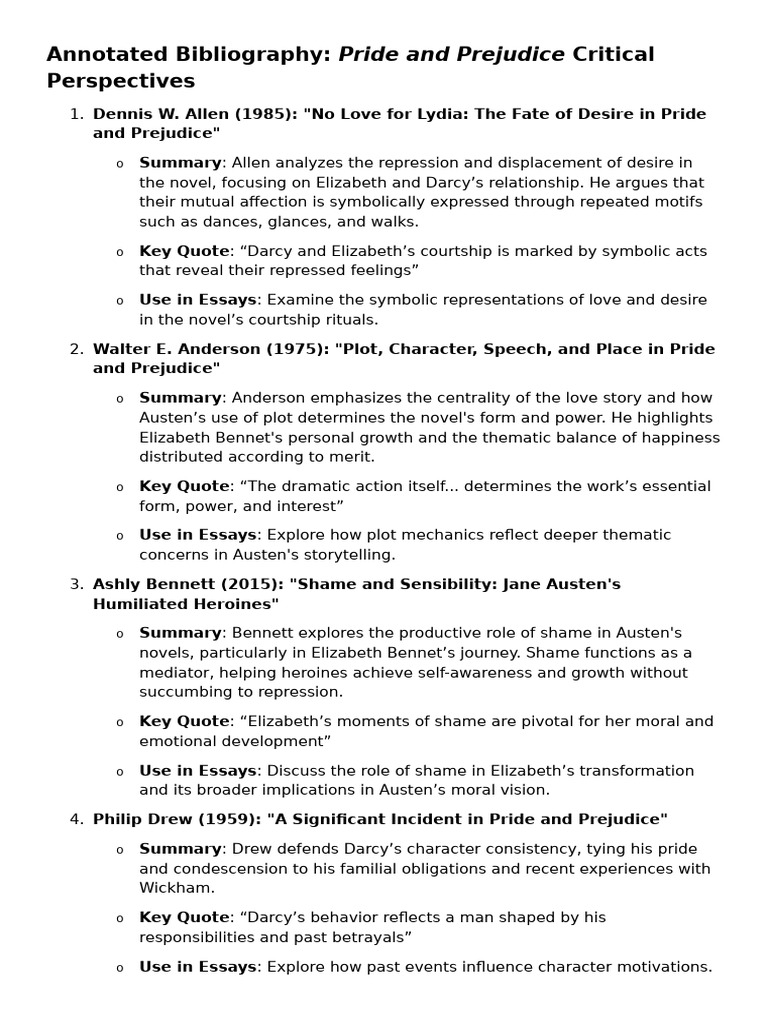 Critical Perspectives on Pride and Prejudice | PDF | Pride And ...