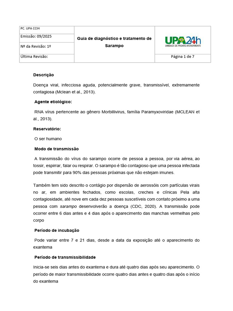 Guia Completo sobre Diagnóstico de Sarampo | PDF | Sarampo | Vírus