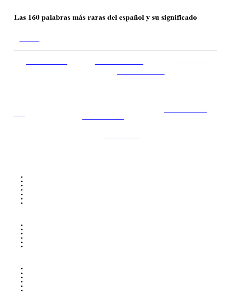 160 Palabras Raras del Español | PDF | Lengua española