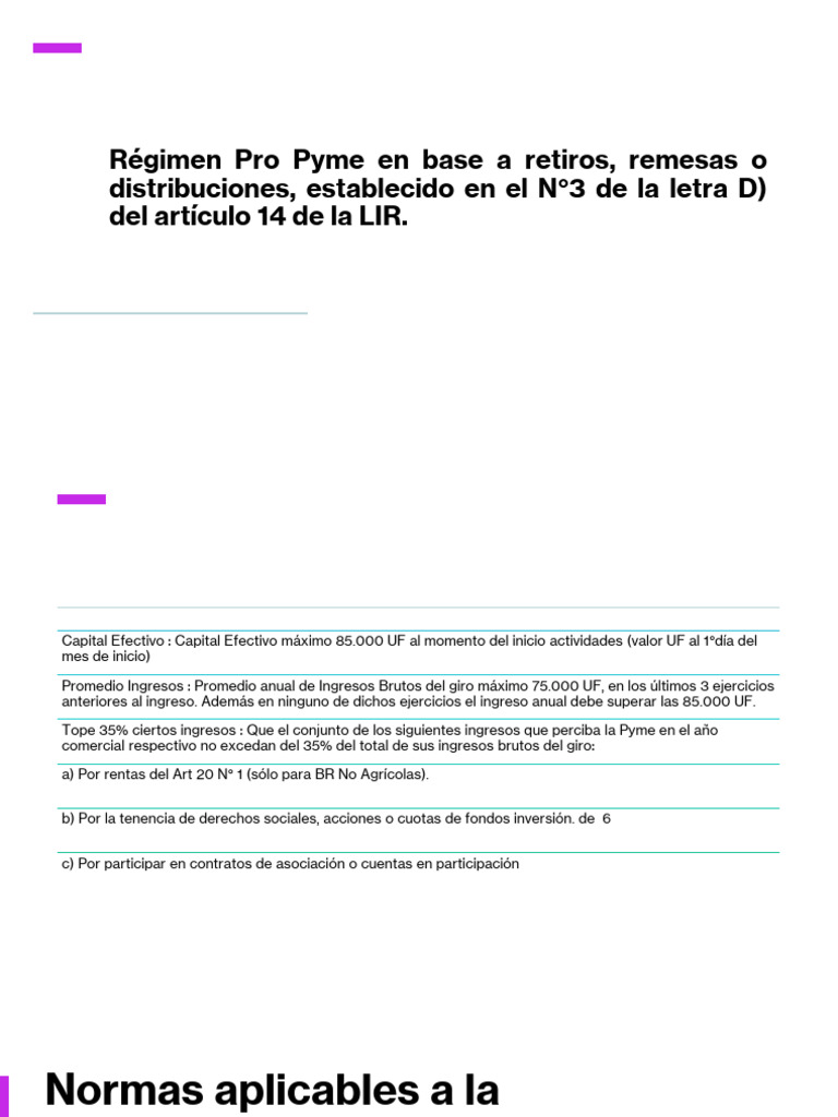 Régimen Pro Pyme: Ingresos y Egresos LIR | PDF | Cheque | Dividendo