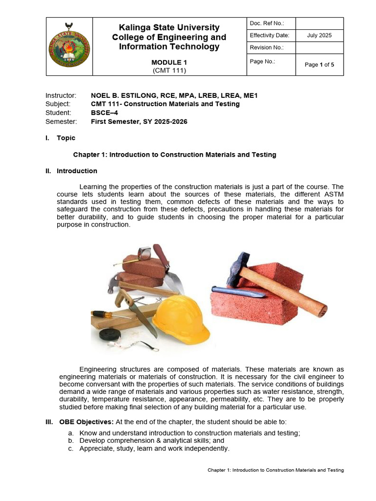 Introduction to Construction Materials | PDF | Concrete | Composite ...