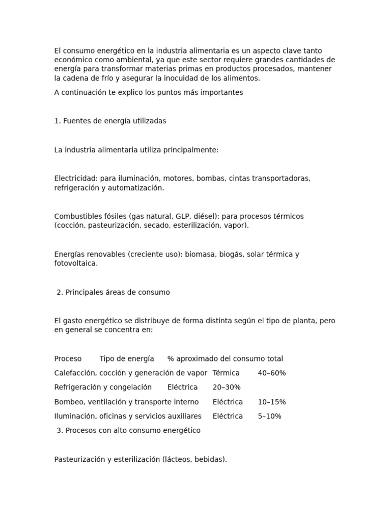 Eficiencia Energética en la Industria Alimentaria | PDF | Contaminación ...