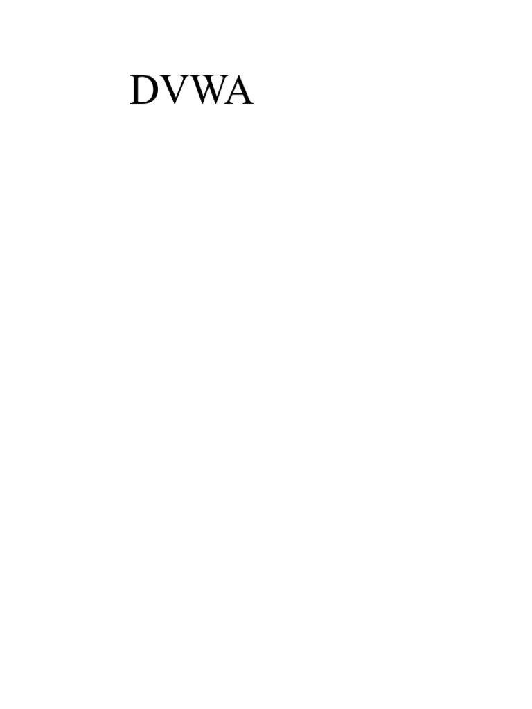 DVWA | PDF