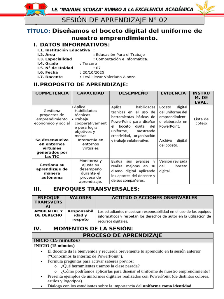 Boceto Digital de Uniforme Emprendedor | PDF | Aprendizaje | Informática