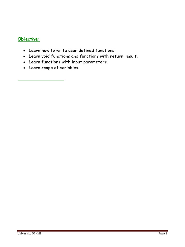 C Programming Functions Lab Guide | PDF | Parameter (Computer ...