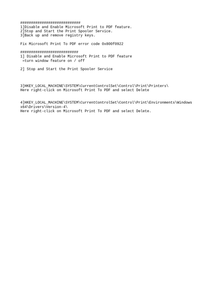 Fix Microsoft Print to PDF Error 0x800f0922 | PDF