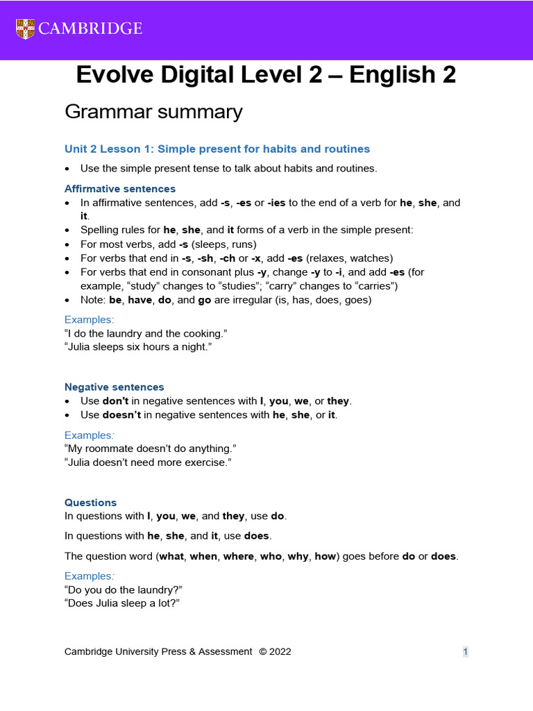 Unit 2 - E2 - Grammar | PDF | Languages Of Europe | Linguistic Typology