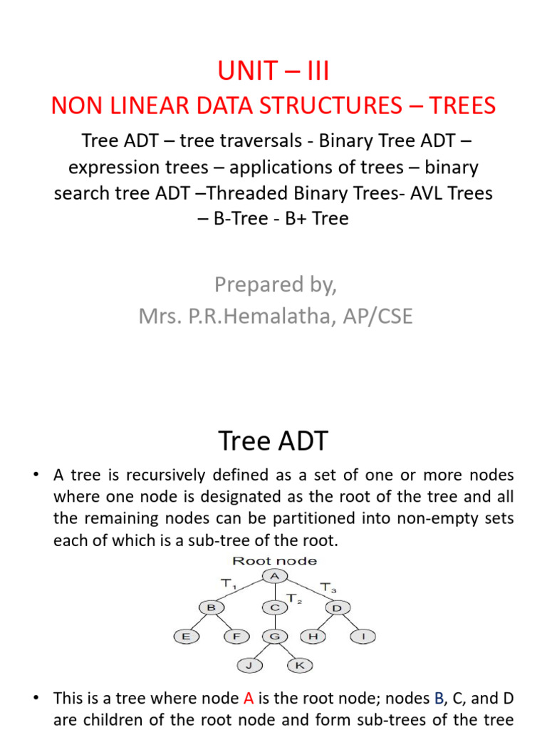 Unit_3_Trees_ppt (1) | PDF | Computer Programming | Algorithms And Data ...