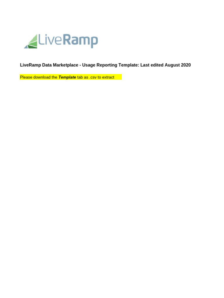 LiveRamp Usage Report Template | PDF | Data | Computing